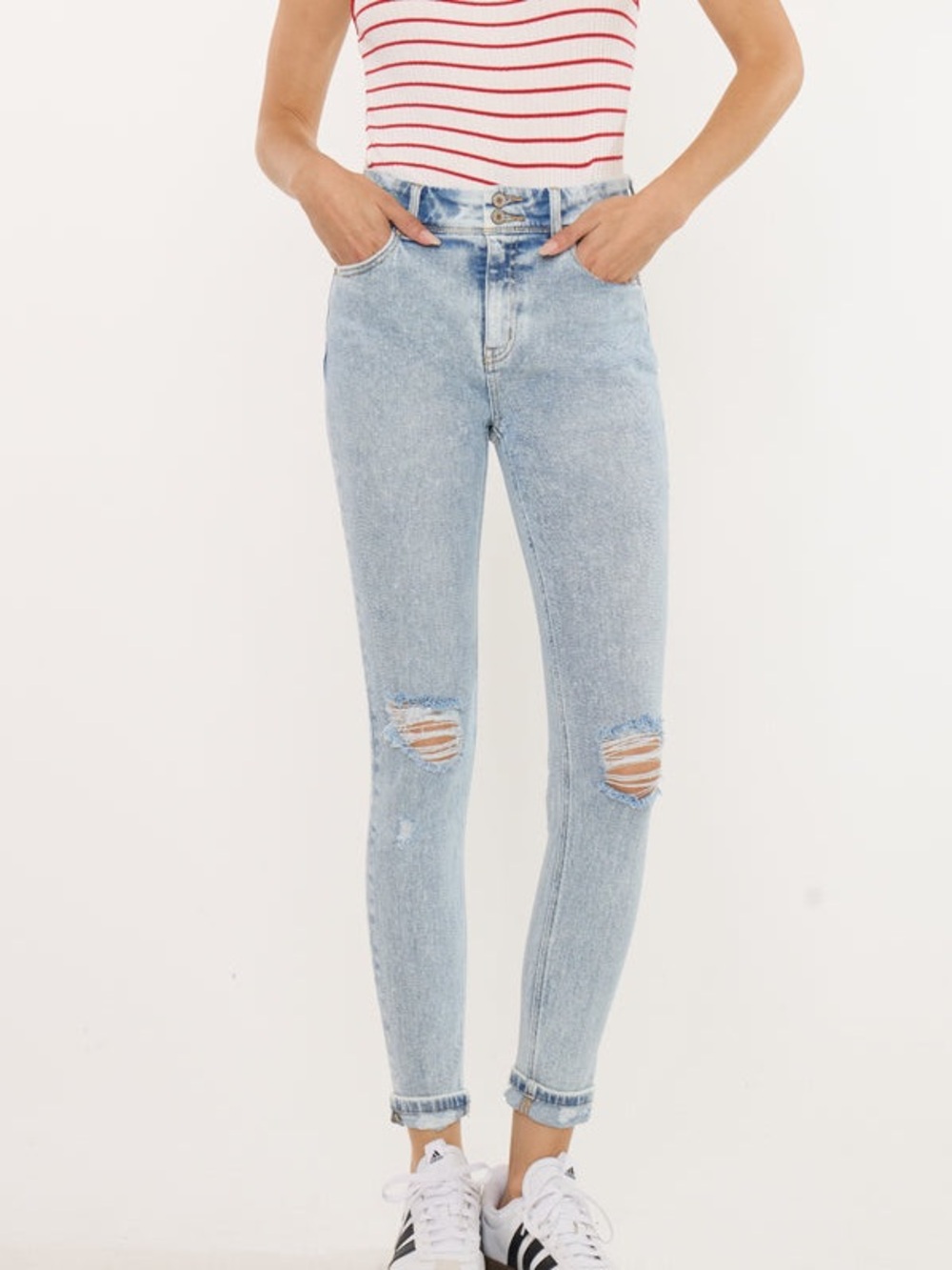 KanCan Kendall Ankle High Rise Skinny Jeans Size 7/27 Acid Wash